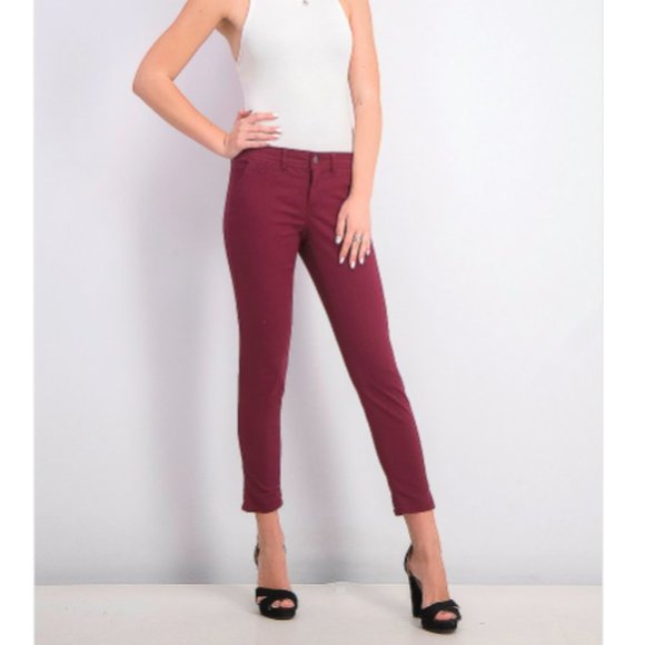 MARKET & SPRUCE ROSABEL SKINNY PANT BURGUNDY NWT - Picture 3 of 5
